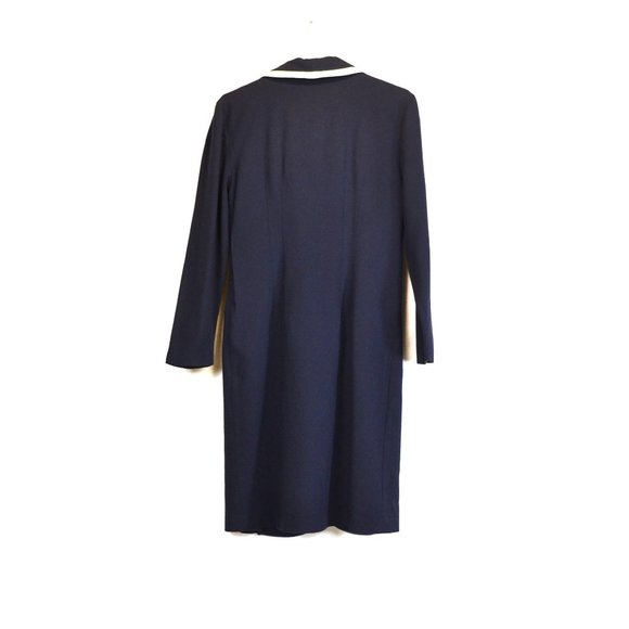 Braemar 100% wool midi Dress by michelle Monet wrap long sleeve office formal - Picture 4 of 7